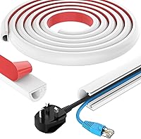 78 Inch Silicone Wall Cord Hider - Self-Adhesive Flexible Cable Concealer for Wires, White (0.59"W x 0.39"H)
