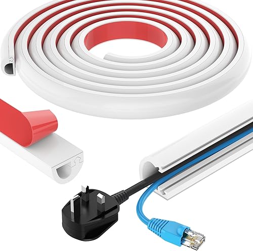 Miniatura 1 de Ocultador de cable de pared de 78 pulgadas, cubierta de cable autoadhesivo de silicona, cubiertas de alambre flexibles para cables, cubierta de