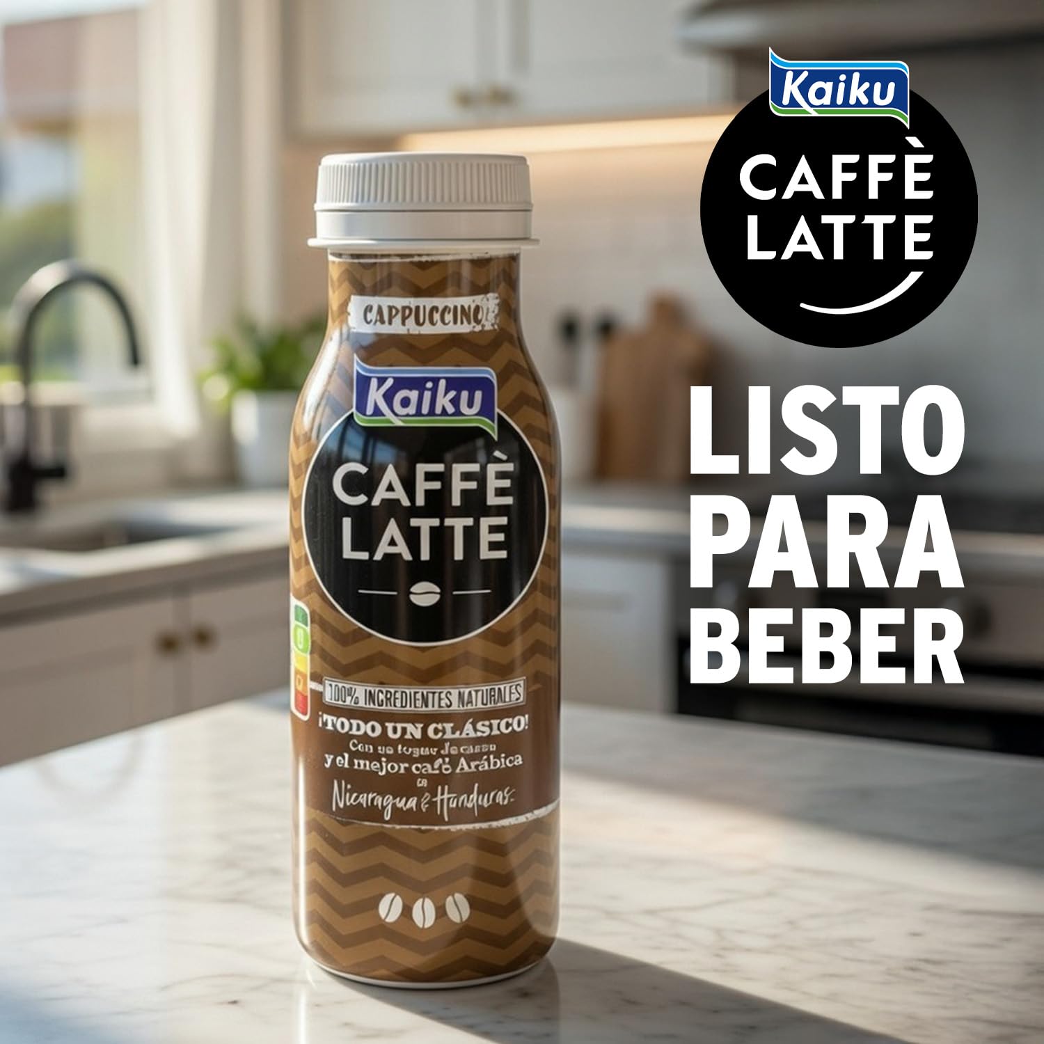 KAIKU CAFFÈ LATTE Cappuccino Pack 6 x 200 ml Café Frío con Leche y Cacao Listo para Tomar