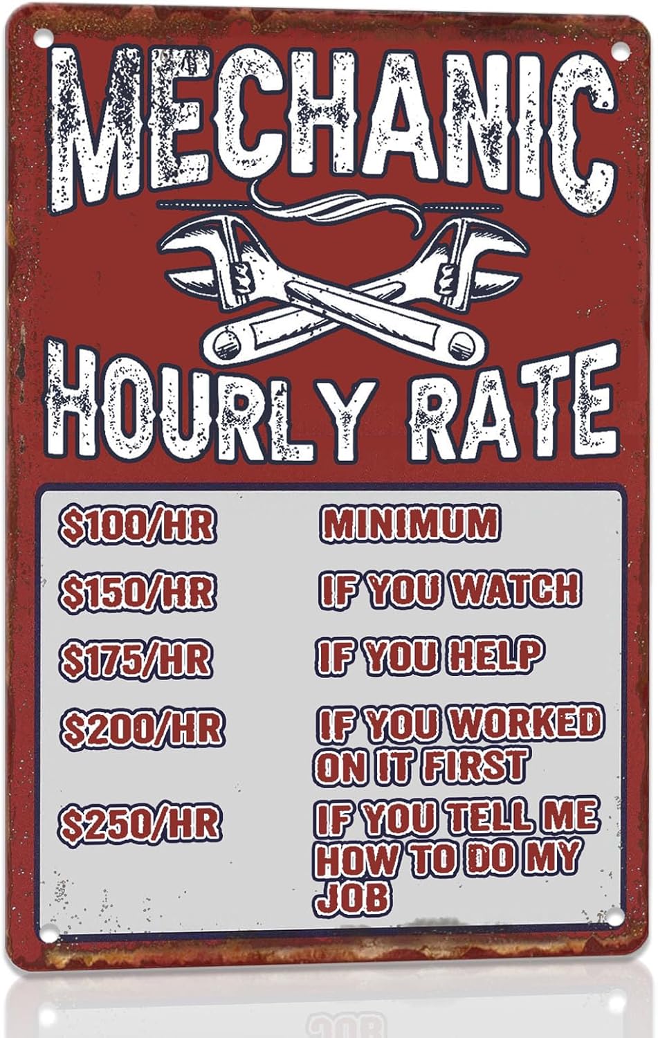 Funny Garage Metal Signs Vintage Mechanic Shop Tin Sign Car