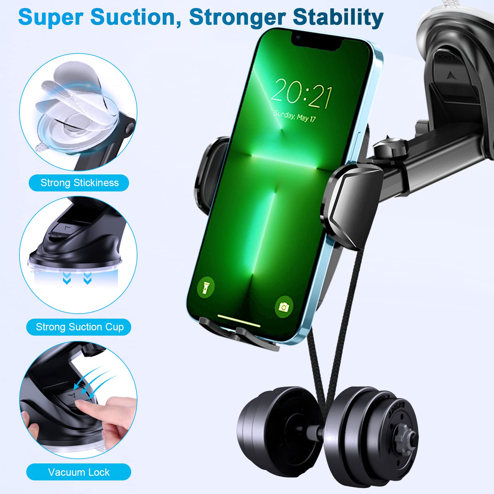 Supporto Per Telefono Da Auto, 3 In 1, Supporto Per Telefono Per Cruscotto Auto, Bocchetta Dell - Foto 5