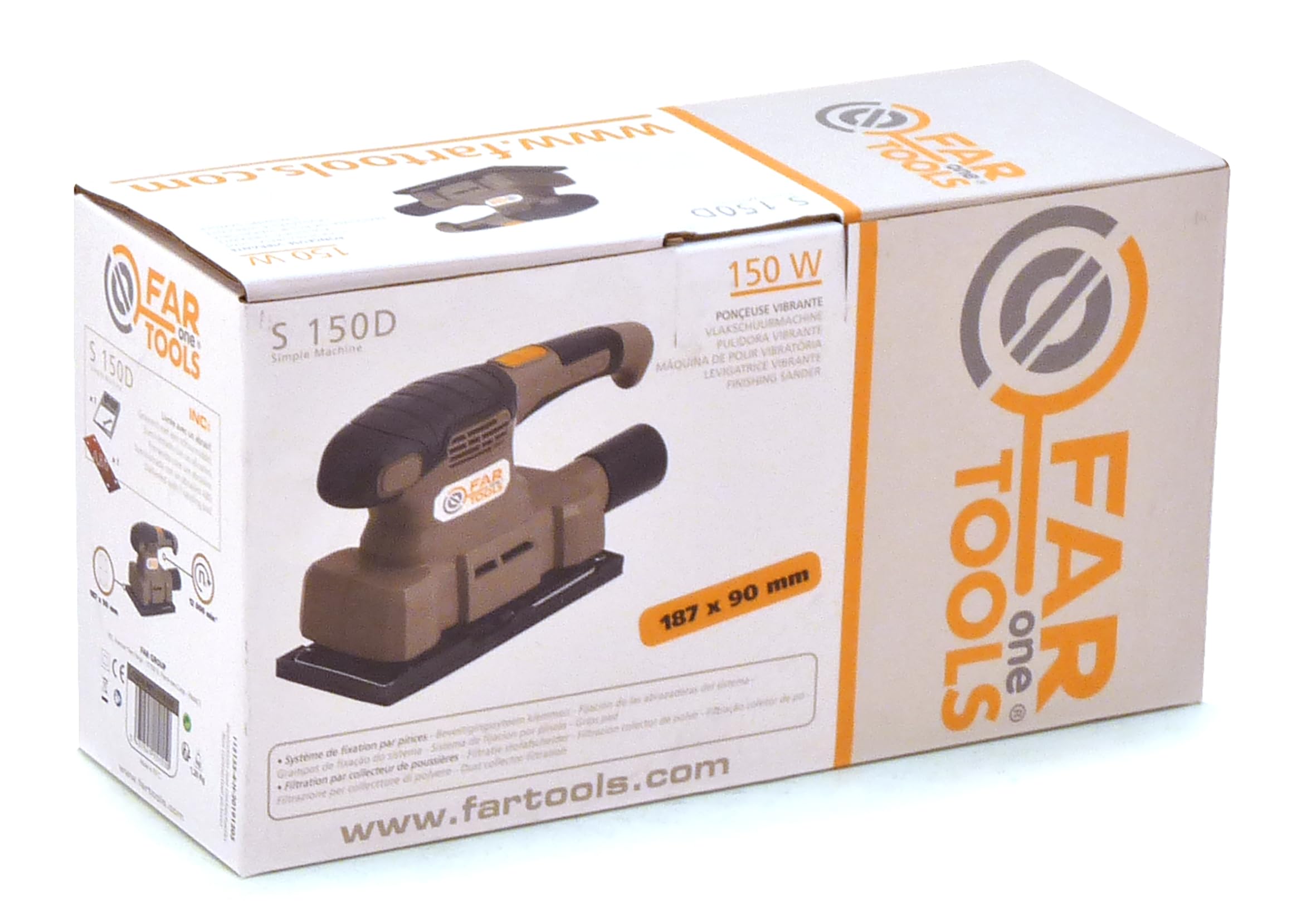 Fartools One S 150 szlifierka oscylacyjna, 150 W, 187 x 90 mm