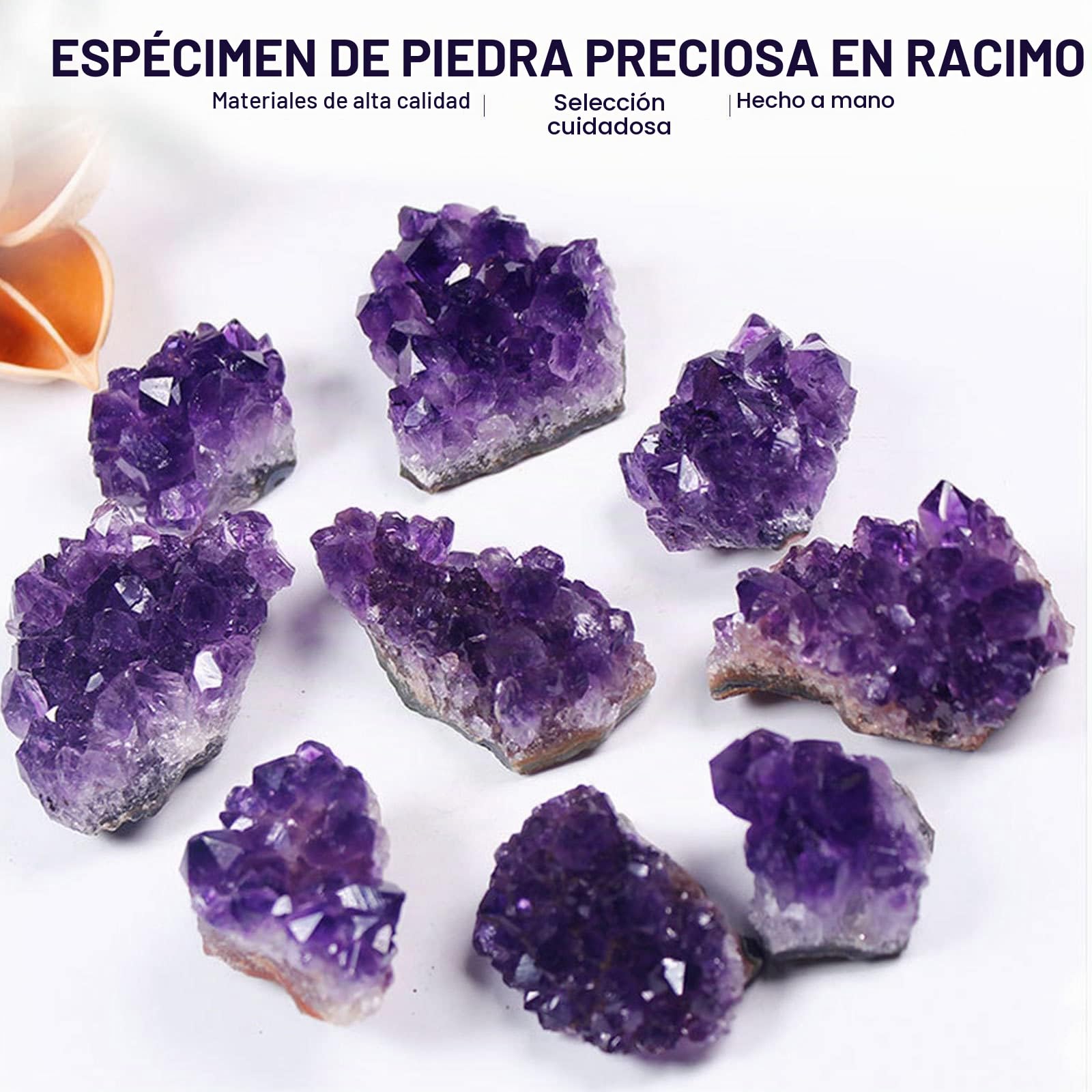 Piedra de racimos de Cristal de Amatista Natural de Uruguay Cuarzo de geoda en Bruto, Geoda de Amatista Grande, Geoda de Piedra Amatista en Bruto Decoración Cornucopia de Piedra Original,500g