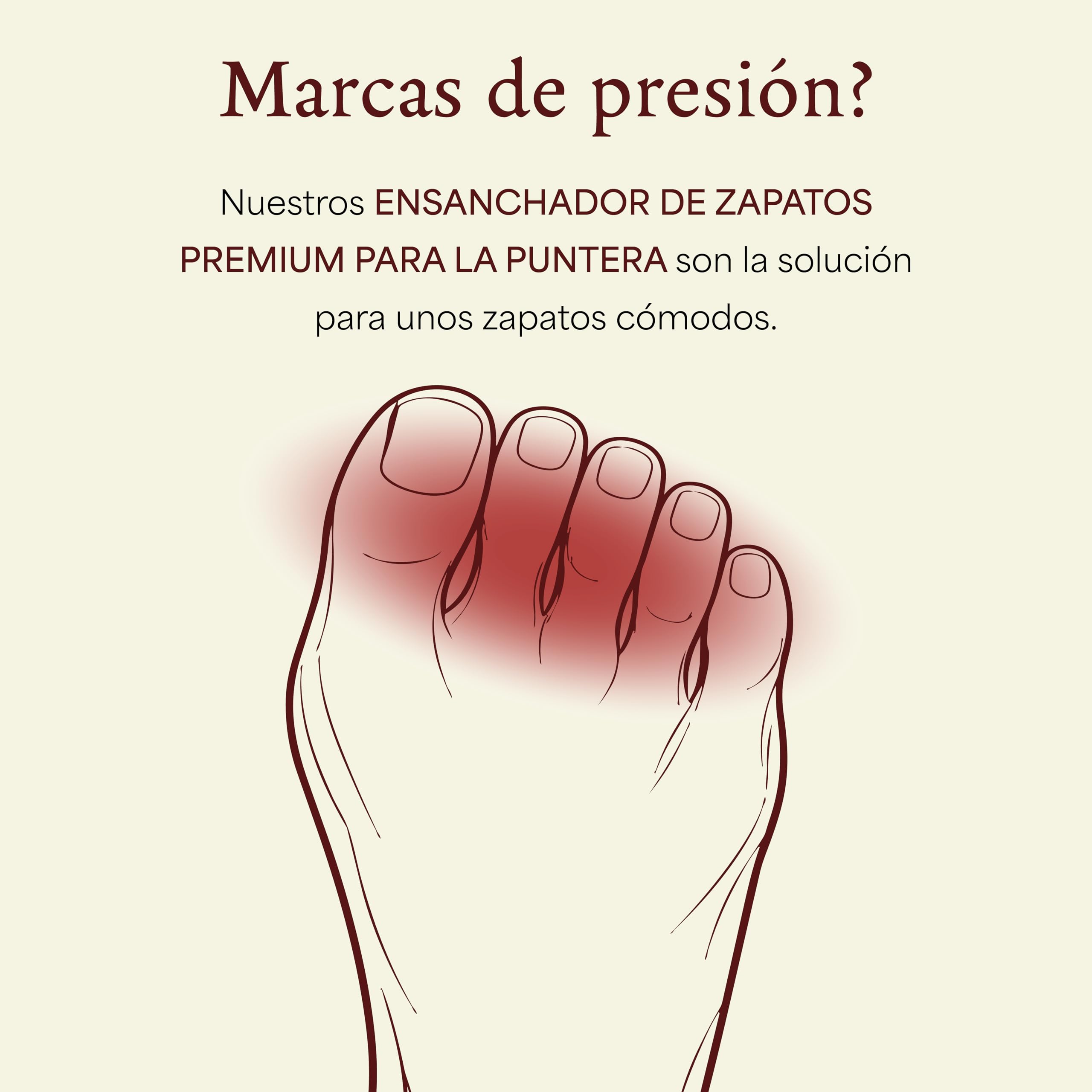 Langer & Messmer alargador de zapatos y botas para la puntera de los hombres contra la presión de los zapatos - de madera maciza de haya incl. spray alargador de cuero 50ml