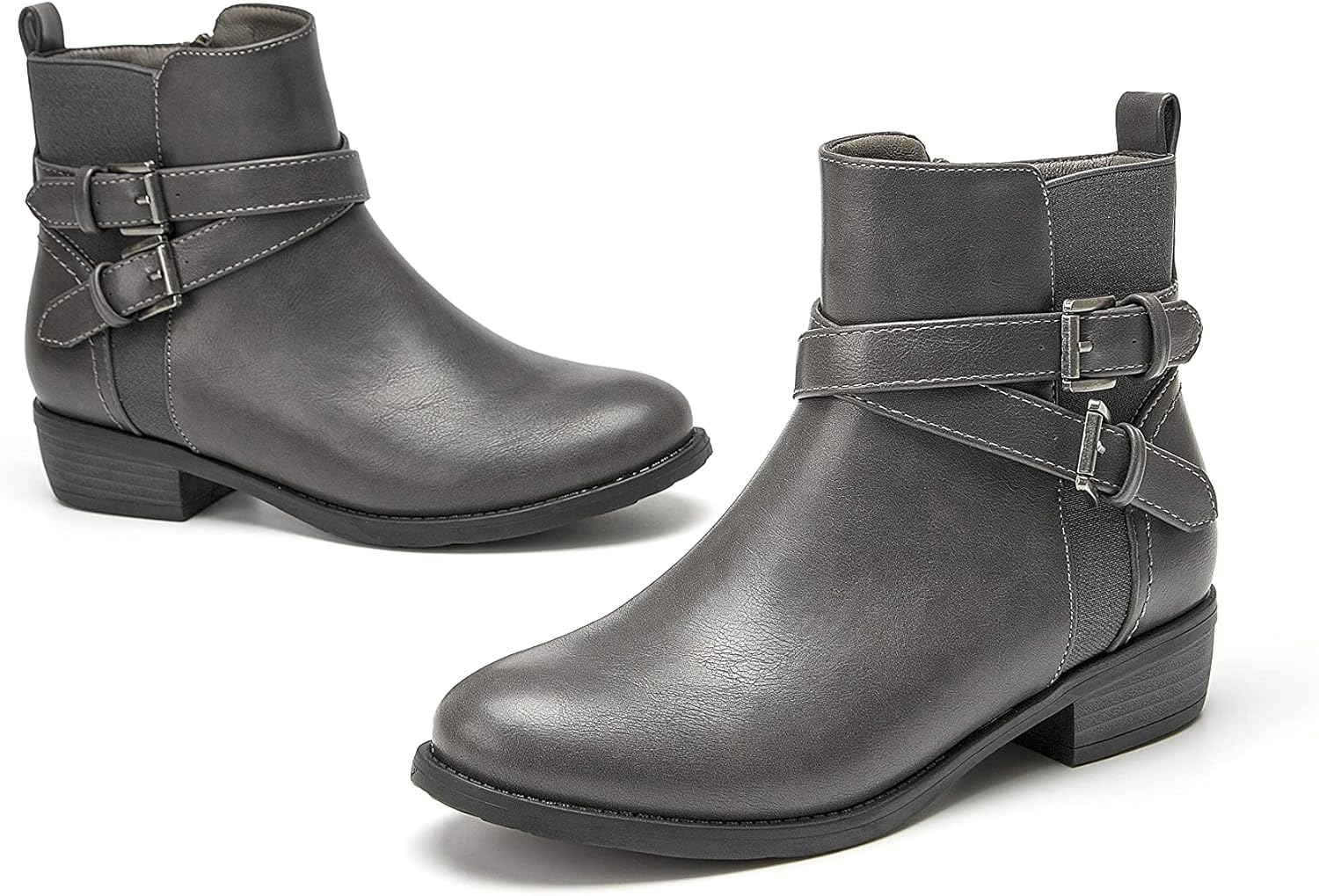 VJH confort Women's Ankle Boots,Round Toe Low Heel Comfort Elastic Booties...  - Picture 19 of 30