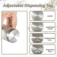 Vista 3 de 2 Pack Glass Salt and Pepper Shakers with Adjustable Pour Holes, 120ml Refillable Spice Dispensers for Himalayan, Table, Kitchen(Short-Sunflower)