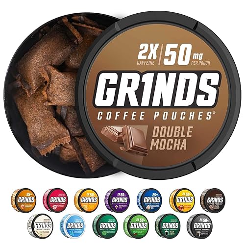 Miniatura 2 de Grinds Bolsas de café  3 latas de doble moca  Sin tabaco, alternativa saludable sin nicotina  18 bolsas por lata  1 bolsa equivalente a 14 taza de