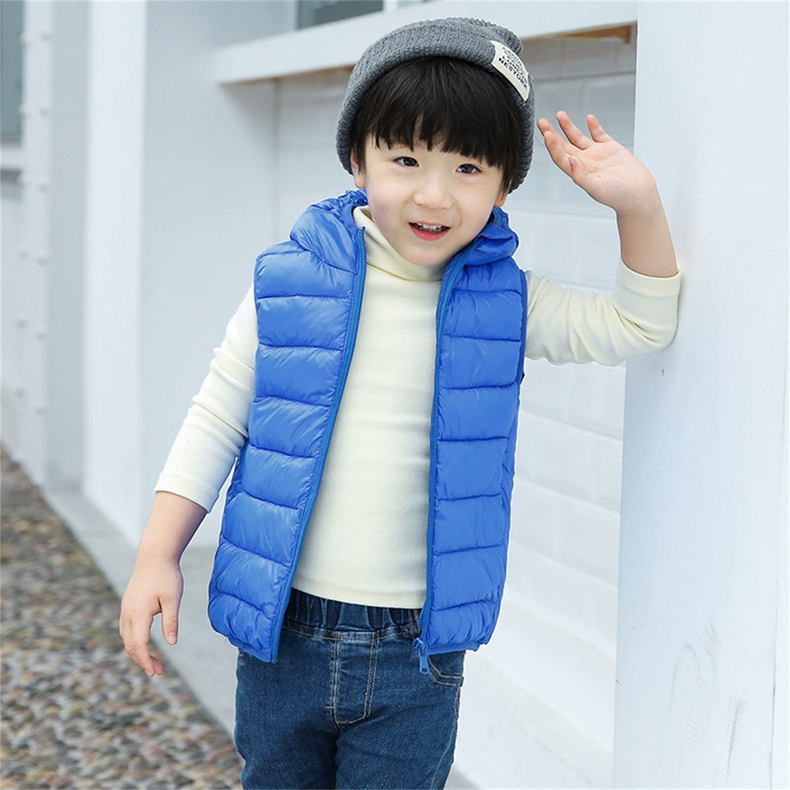 Smanicato Bambino Piumino Leggero Mezza Stagione Gilet Bambina Antivento Primaverile Kway Caldo Giubbotto K Way Con Cappuccio Impermeabile Giacca Imbottito Bodywarmer Ragazzo