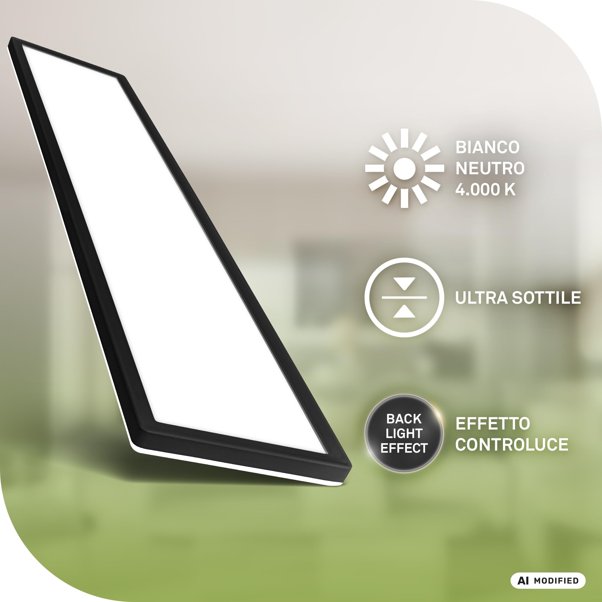 Briloner - Pannello LED CEE A Sorgente Luminosa 22,5W 4800lm Nero 98 cm