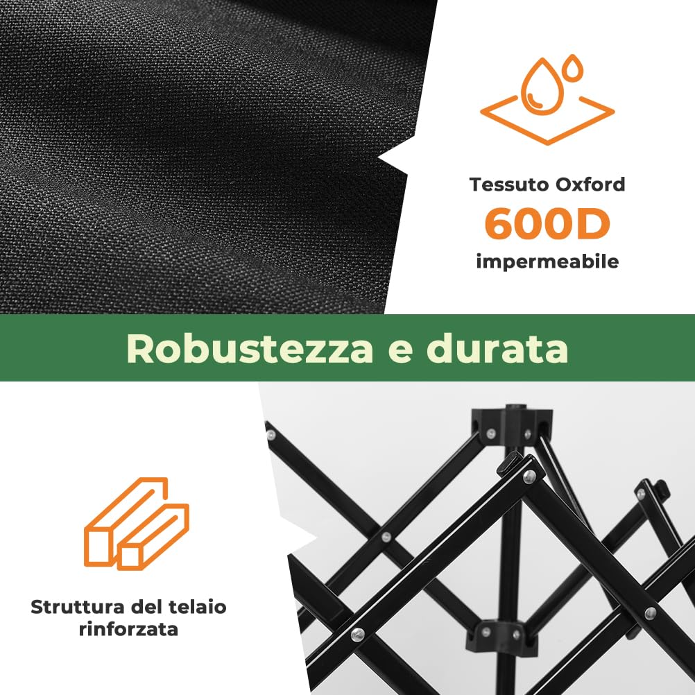 SLIDBEAT Carrello da Campeggio Portatile 120L, Carrello Spiaggia Ruote Grandi con Maniglia Regolabile, Carrello da Giardino Pieghevole Adatto a Tutti i Terreni