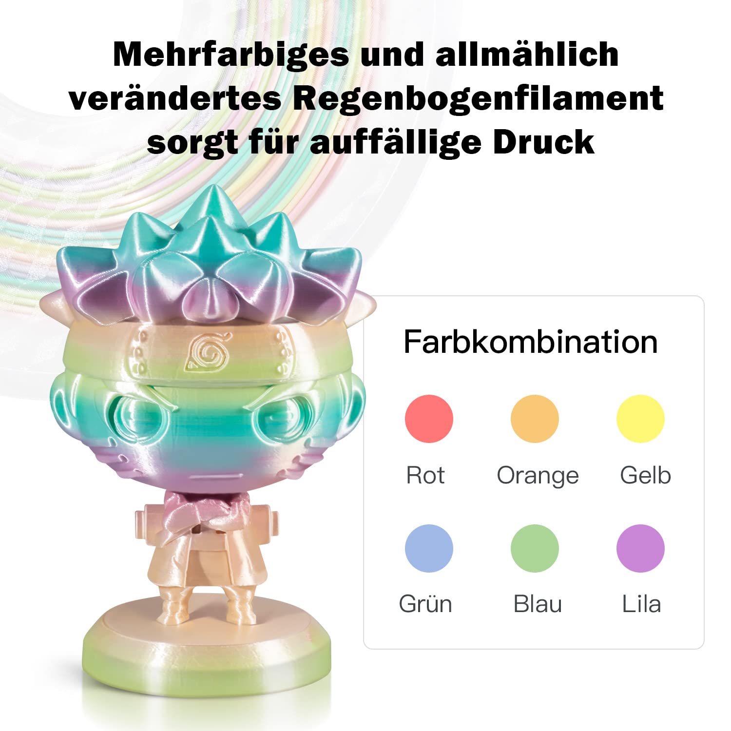 GIANTARM 1.75mm Filamento PLA Silk Iridescente, Filamento per Stampante 3D da 1 kg PLA, Materiali per Stampa 3D a Filamento, Confezione Sottovuoto