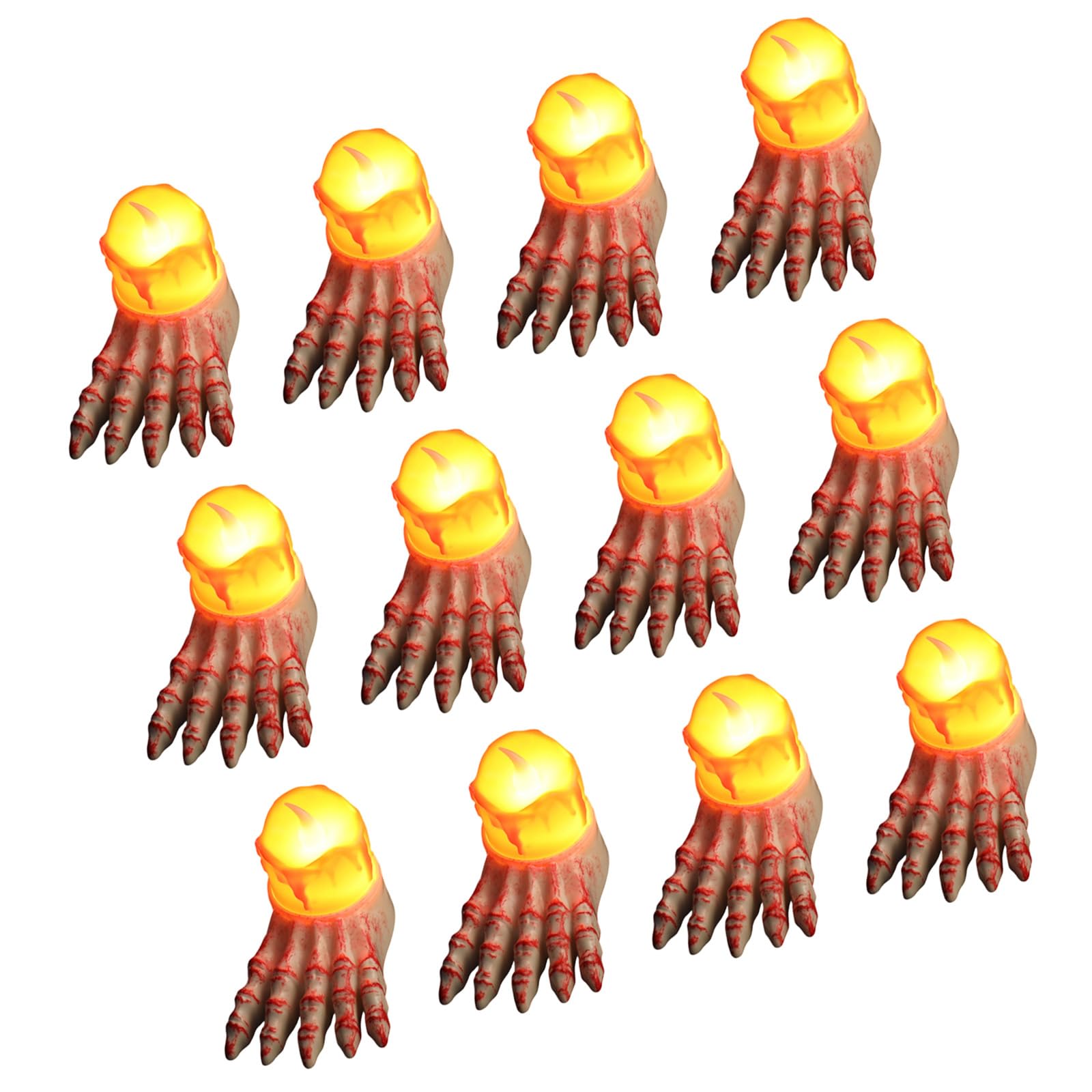 Mekalero Of 12 Halloween Party LED Props Plastics Battery Powered Decorations for Home Tables and Entryway Scene Layouts Plastics Set