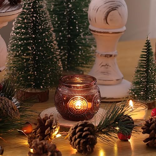 Miniatura 2 de LAMORGIFT 36 portavelas votivas de vidrio a granel, portavelas de cristal para decoración de centros de mesa de boda, portavelas transparentes,