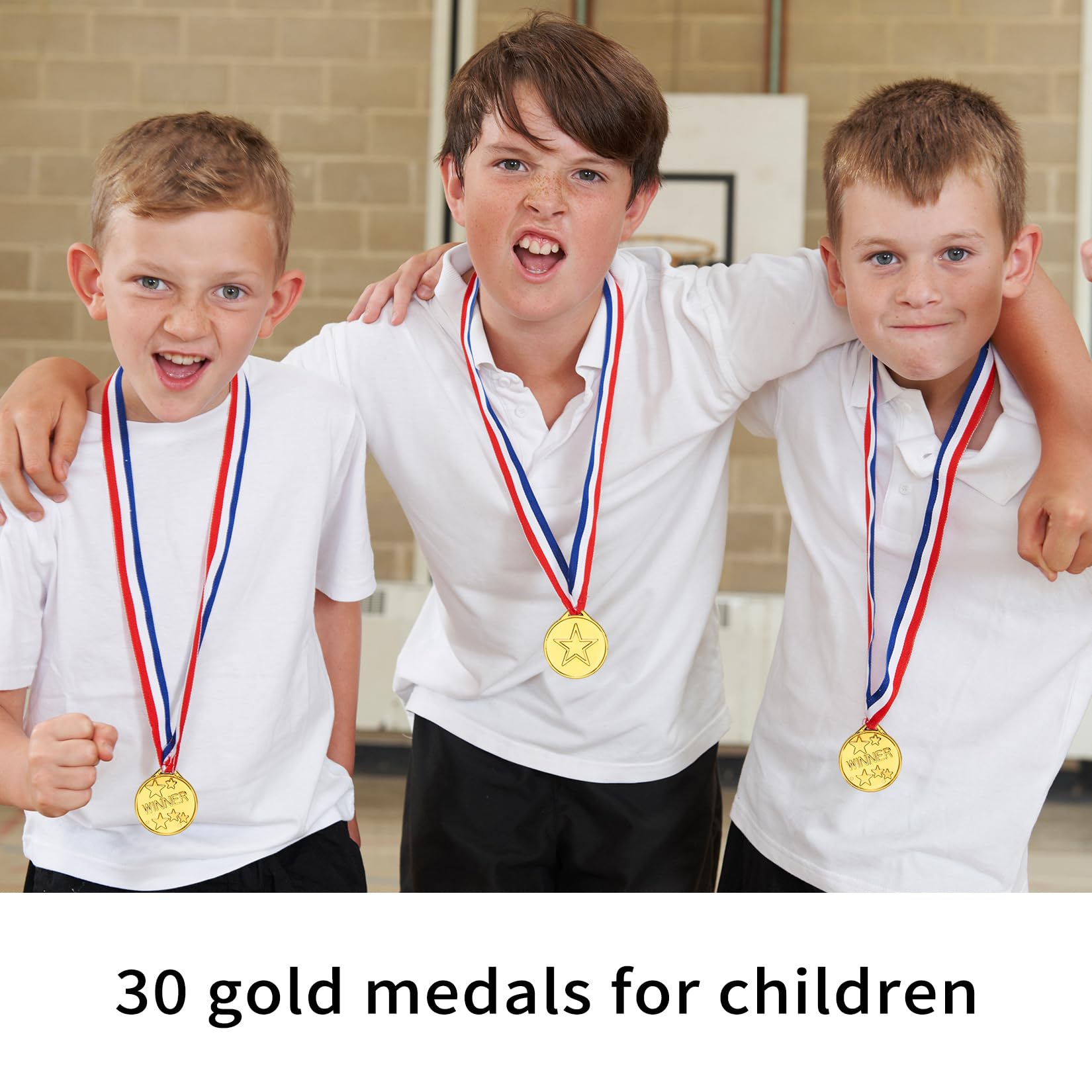 SZSIQI 30 PiezasMedallas Niños, Medallas Premios para Niños, Medallas de Ganador de Oro de Plástico Dorado para Cumpleaños, Regalo de Fiesta de Festival, Día del Deporte — view 6
