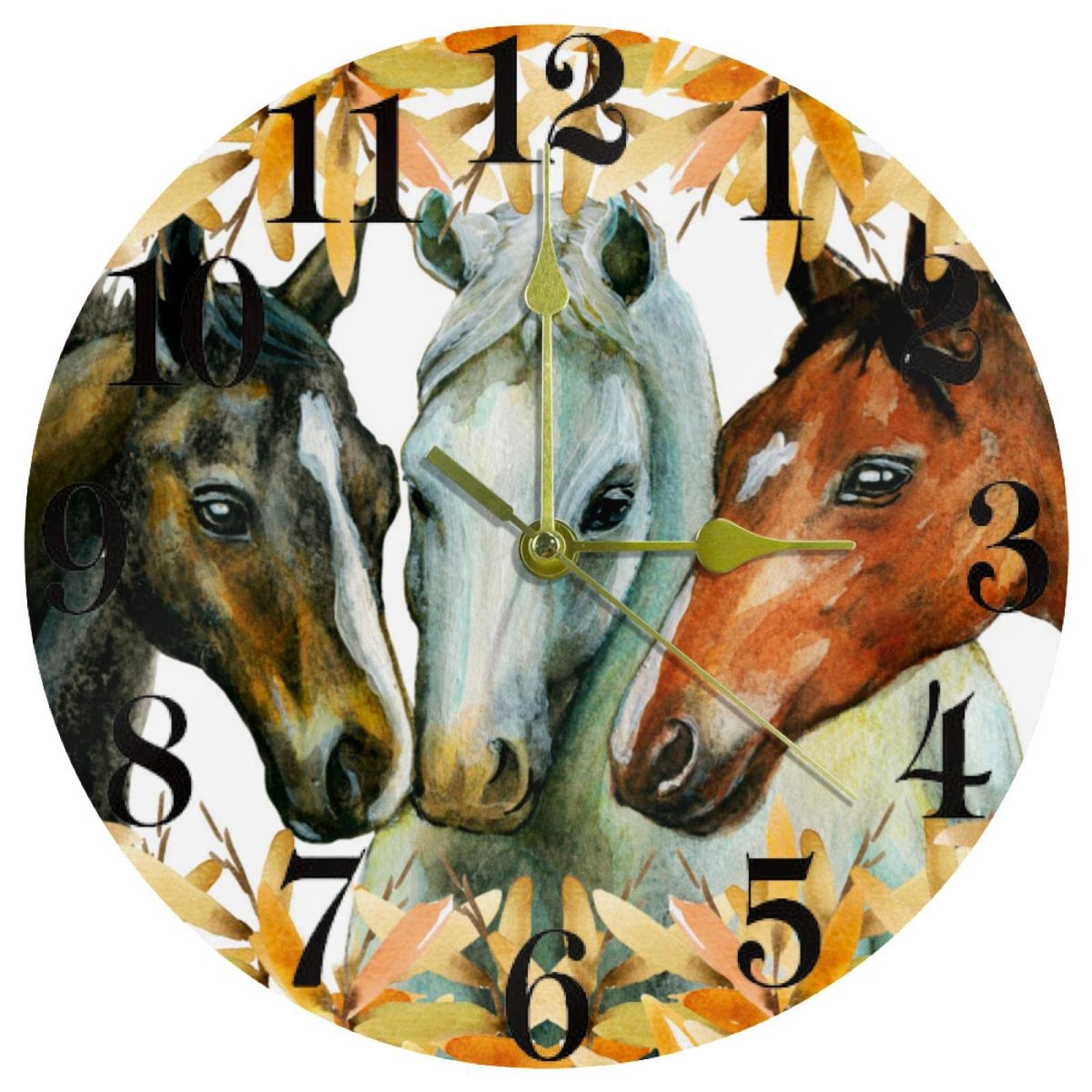 Horloge murale d'automne fonctionnant avec des piles pour maison et école