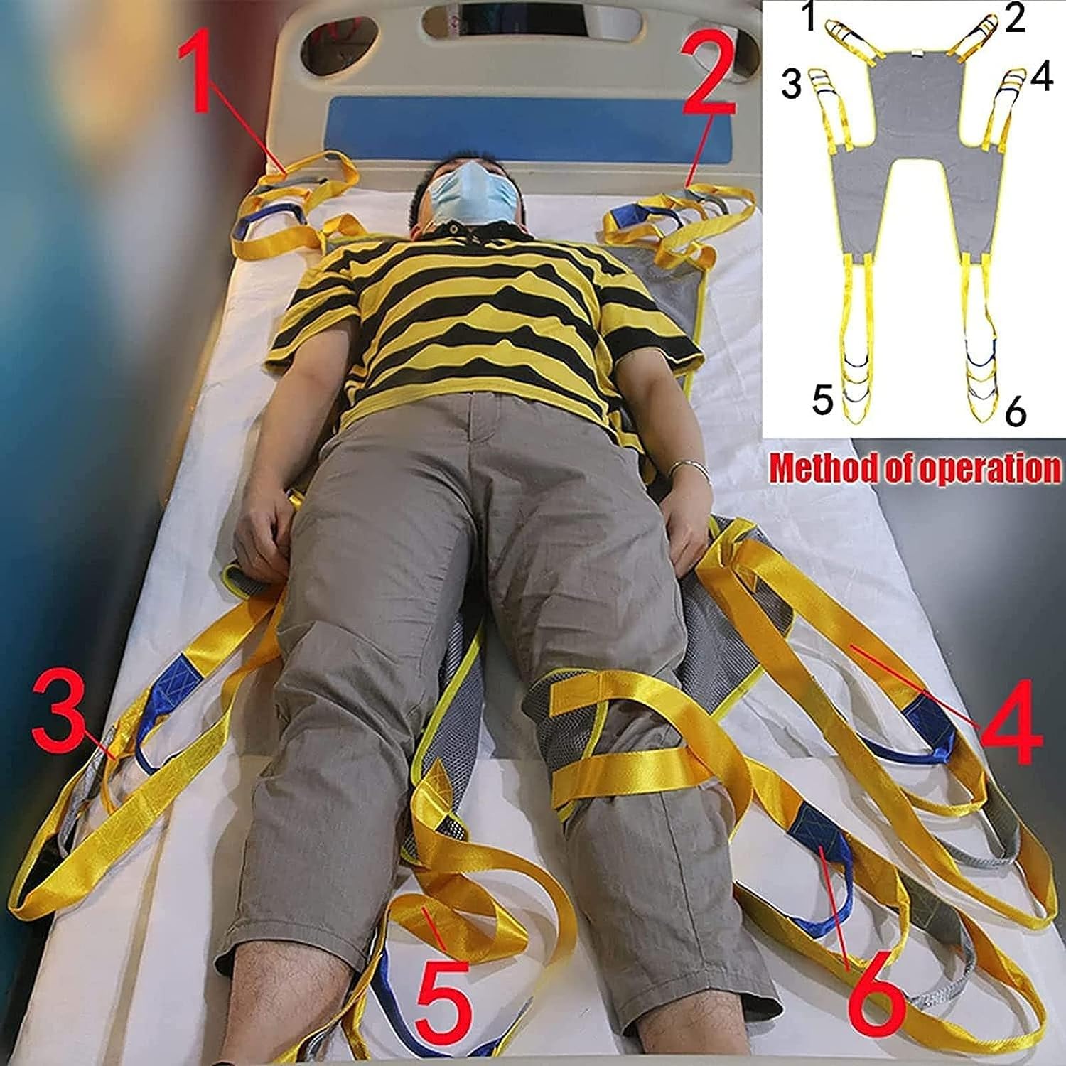 Arnés de elevación para IR al baño, arnés de Transferencia para Pacientes Que se duchan y bañan, arnés Grande para IR al baño, arnés de elevación para Ancianos bariátricos, Mediano