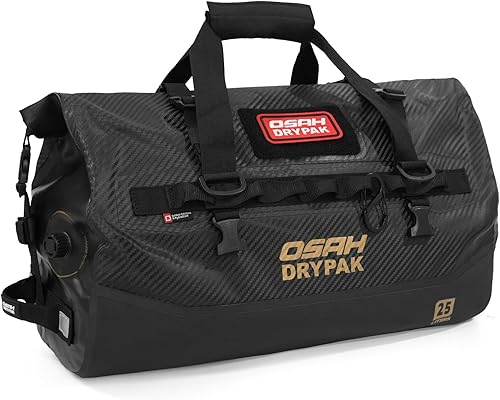 Bolsa de lona impermeable 25L40L60L  Bolsa trasera de motocicleta resistente, bolsa seca enrollable para viajes, camping, canotaje, kayak, aventura