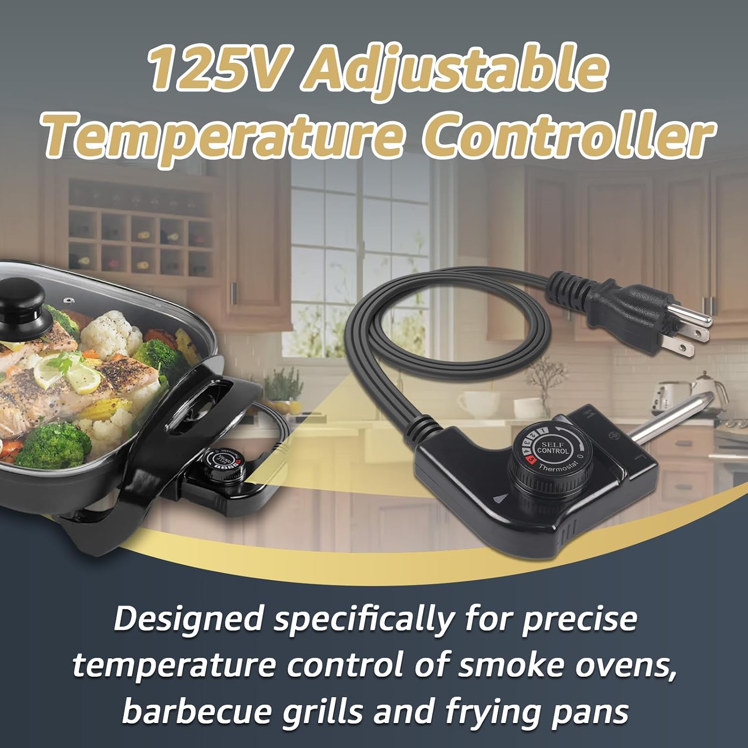 Thermostat Control Probe Cord for Bella Masterbuilt Electric Griddle & More | Electric Skillet Cord for Electric Skillet,Grill,Smoker,Fondue Pot Appliances