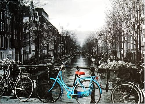 The Canal, Amsterdam - Rompecabezas de 1000 piezas para adultos y niños Juego de rompecabezas de 27 x 20 pulgadas con piezas extra gruesas que se