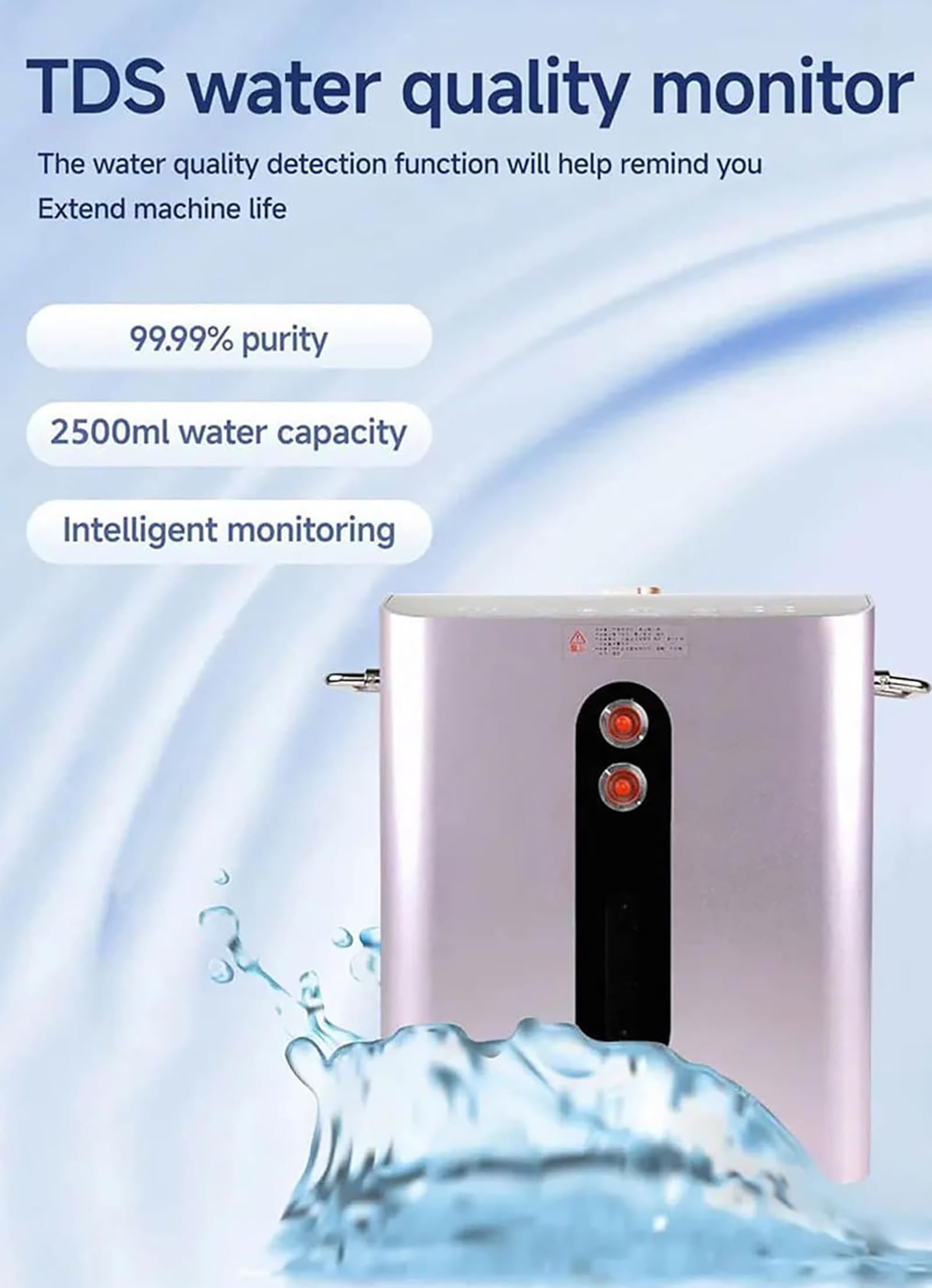 Urządzenie do inhalacji wodorem z dwoma portami, inhalator z generatorem wodoru o wydajności 900/1200/1500/1800 ml/min, jonizator wody SPE/PEM do użytku domowego 1500ml/min