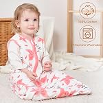 Yoofoss sac de couchage pour bébé 6-12 mois 100% Couverture en coton biologique pour bébé 2-Way Fermeture éclair TOG 0.5 Sac de couchage pour bébé, Sacs de sommeil pour bébé léger respirant (Moyen)