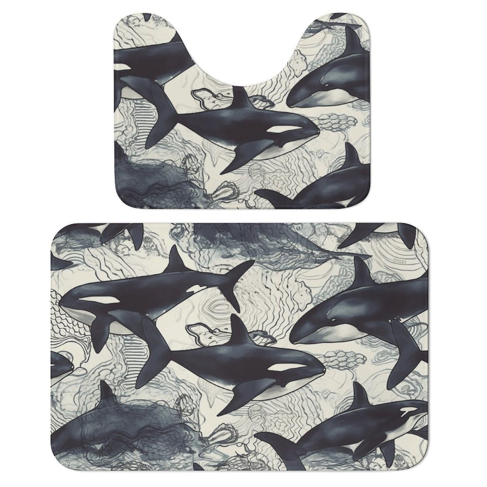 Tapis de salle de bain séchage rapide super absorbant lot de 2 lavable