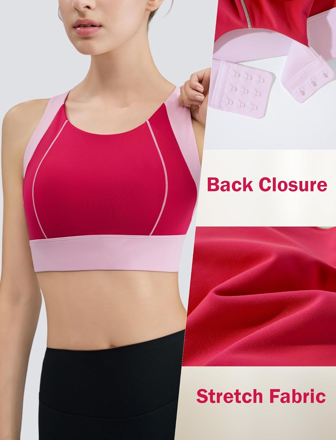Sports Bra for Women High Impact Racerback Compression Sports Bra with Built in Pads Full Supportive Running Bra