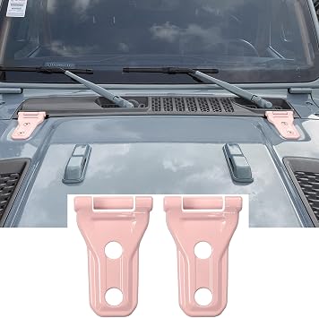 Engine Hood Hinge Trim Cover Exterior Decoration Accessories Compatible for 2018-2021 Jeep Wrangler JL JLU Unlimited Sports Sahara Freedom Rubicon,2020-2021 Gladiator JT 2/4 Door Pink 2Pack