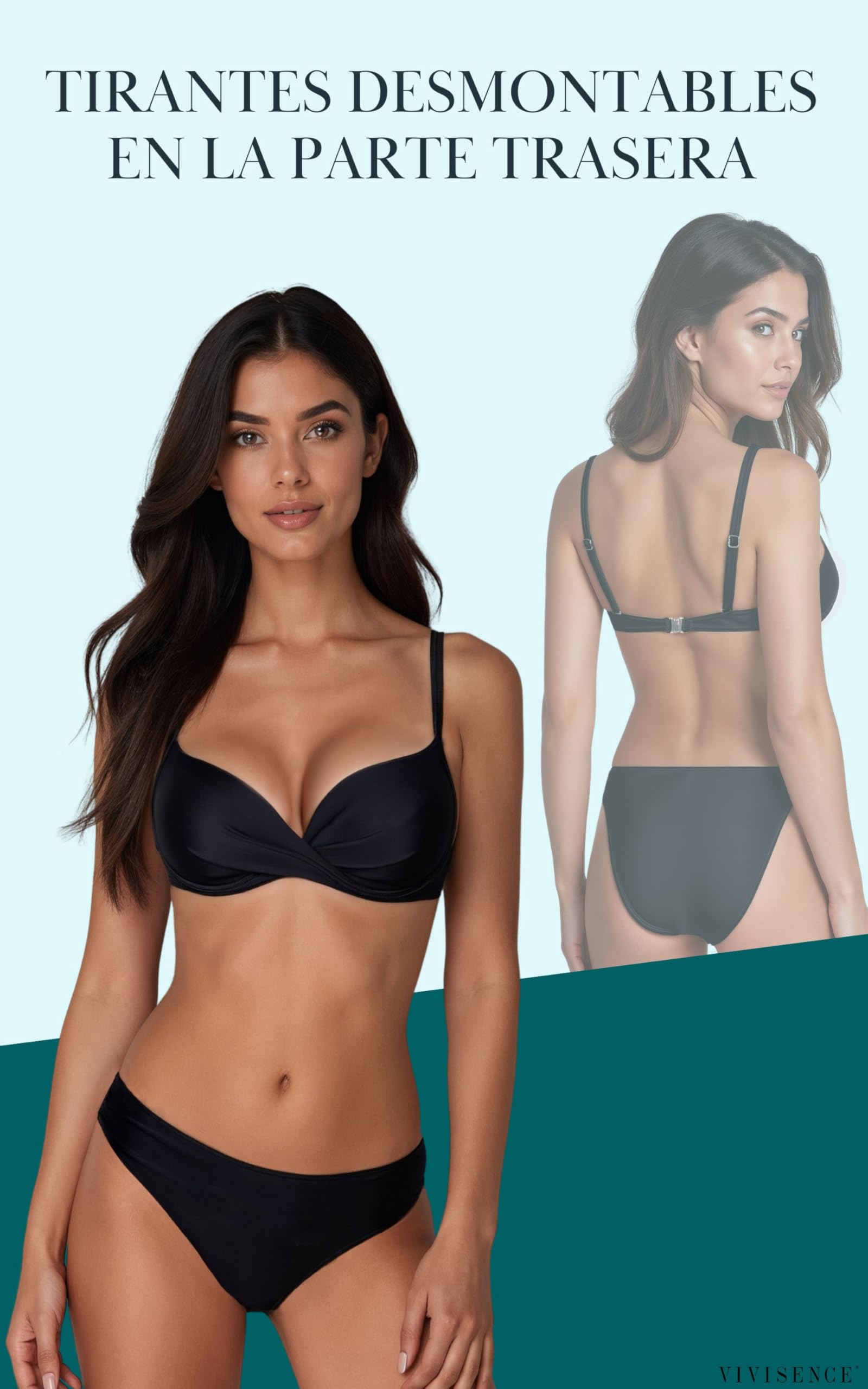 Vivisence Sujetador De Bikini Clásico Elegante 3209