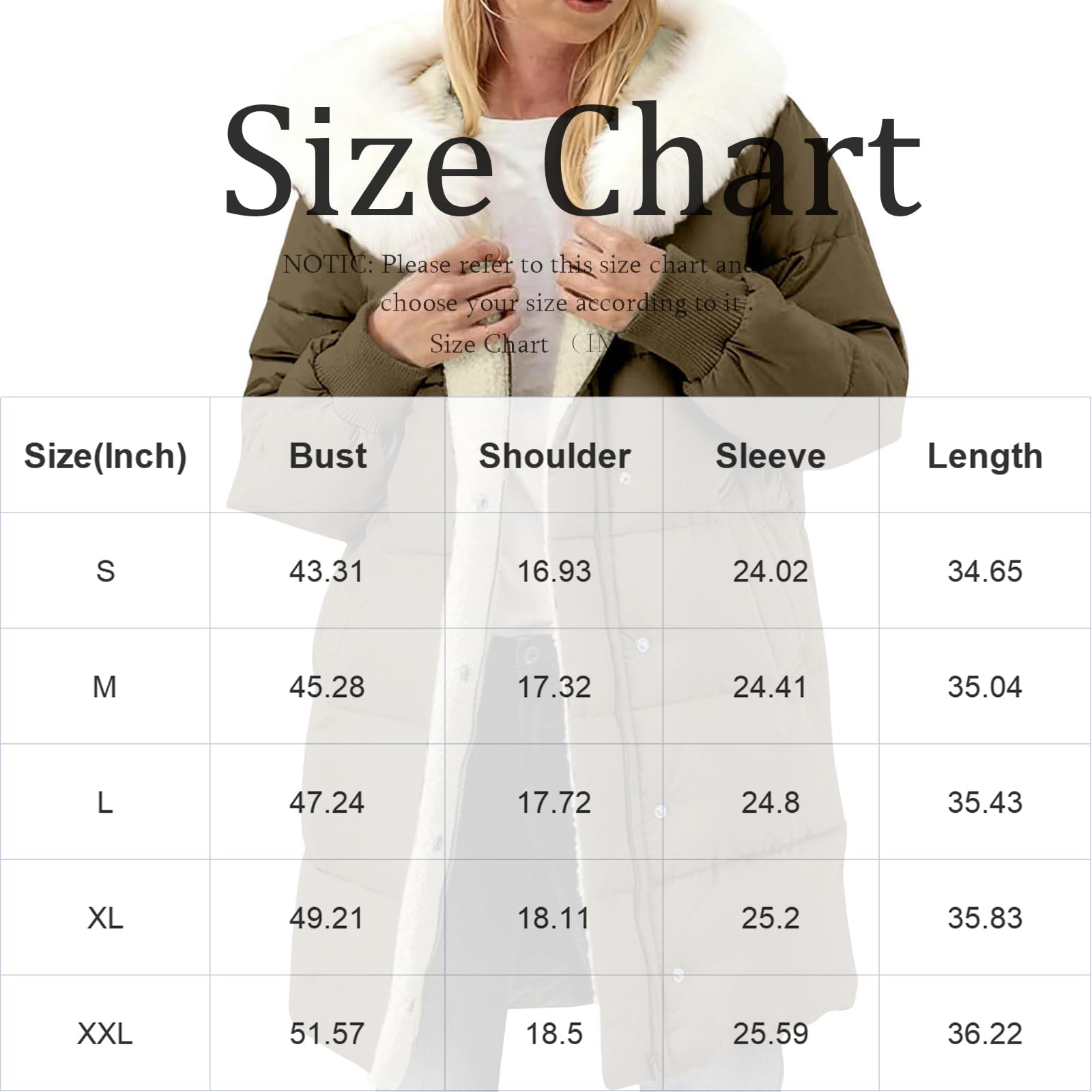 Generisch Wintermantel Damen Lang Winterjacke Elegant Puffer Jacke Warm Gefüttert Winterparka Winter Mantel Parka Steppmantel Reißverschluss Daunenmantel Pufferjacke mit Kapuze und Taschen