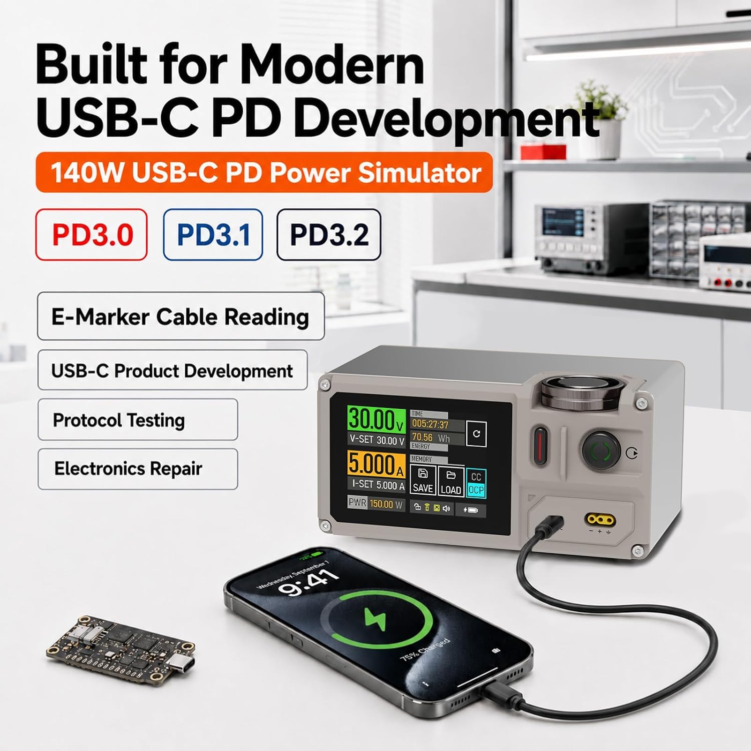 ISDT MP305A Linear DC Bench Power Supply 0-30V 5A 150W | Compact Regulated Lab Power Adjustable Variable Programmable 10 Memory Dual Output Low Noise for Repairing Battery Charging