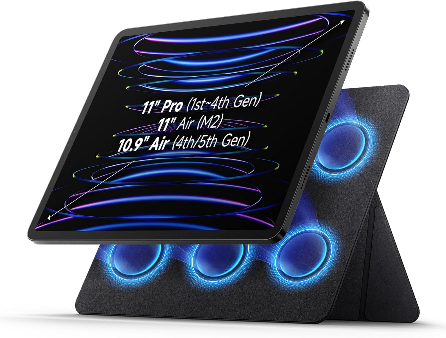 SURITCH Magnetic Stand Compatible with 11" iPad Air M2(2024) & 10.9" Air 4-5 Gen(2022/2020) & 11" Pro 1-4 Gen(2022/2021/2020/2018), Lightweight Portable Holder, Slim Tablet Stand