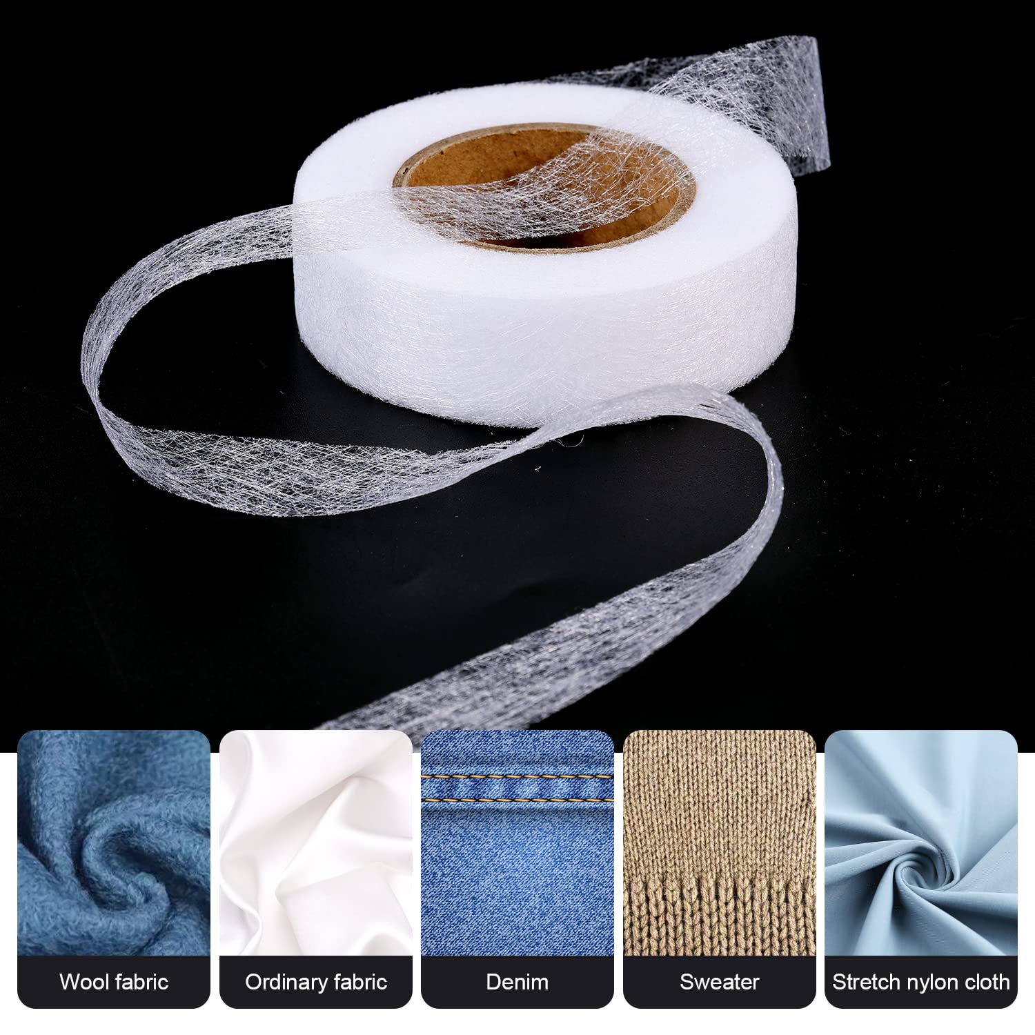 2 Rouleaux 50M Thermocollant Couture, Bande Thermocollante Rideau