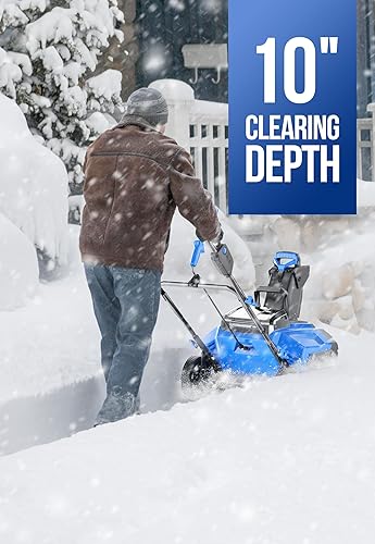 Miniatura 4 de Soplador de nieve inalámbrico de 40 V 20 pulgadas, eléctrico, sin escobillas, funciona con batería con LED de una sola etapa para nieve húmeda y