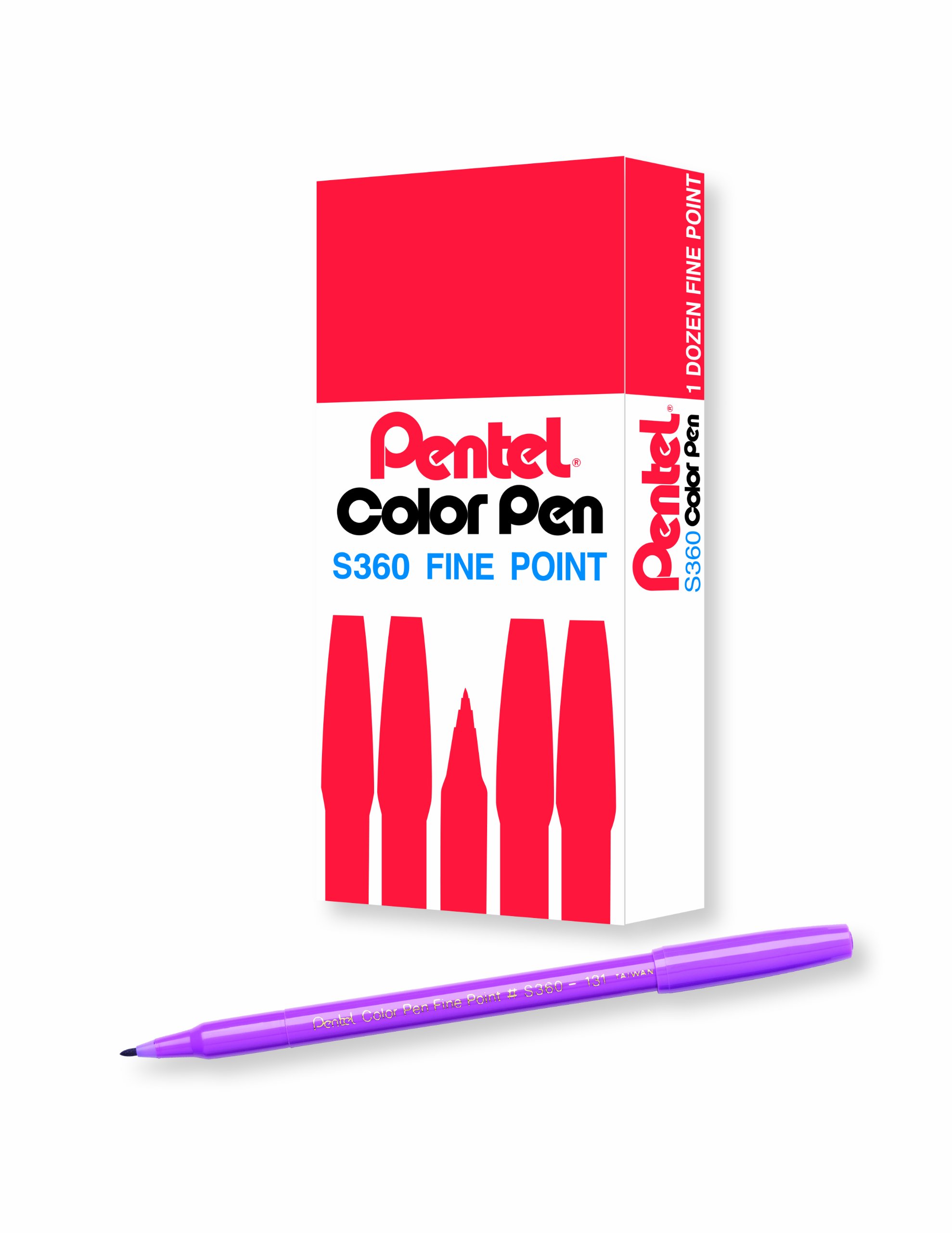 Pentel Arts Color Pen, Heliotrope, Box of 12 (S360-131)