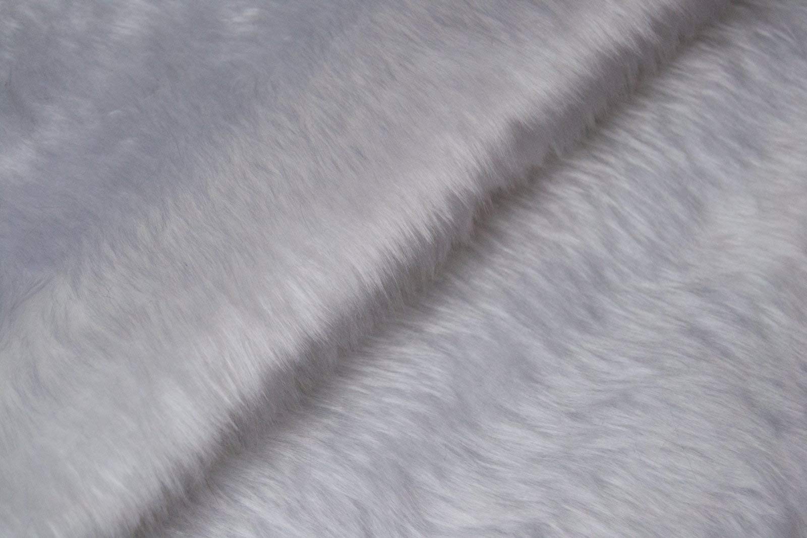 Plain Faux Fur Short Pile Furry Plain Solid Colour Fabric Material Dressmaking Costume Arts & Crafts (1/2 Metre, Silver Grey)