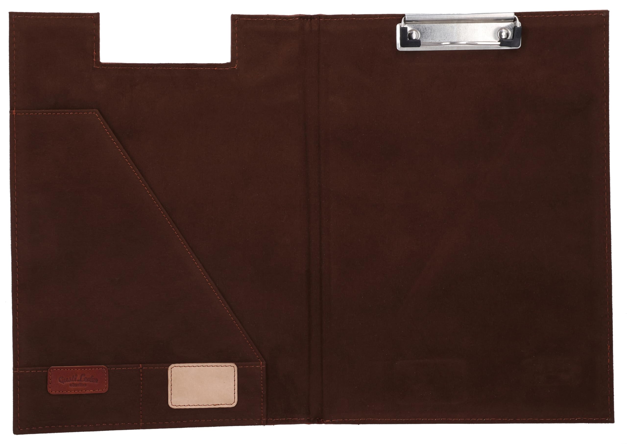 Gusti Portablocco in pelle Asher - Clipboard per conferenze, colore: Marrone