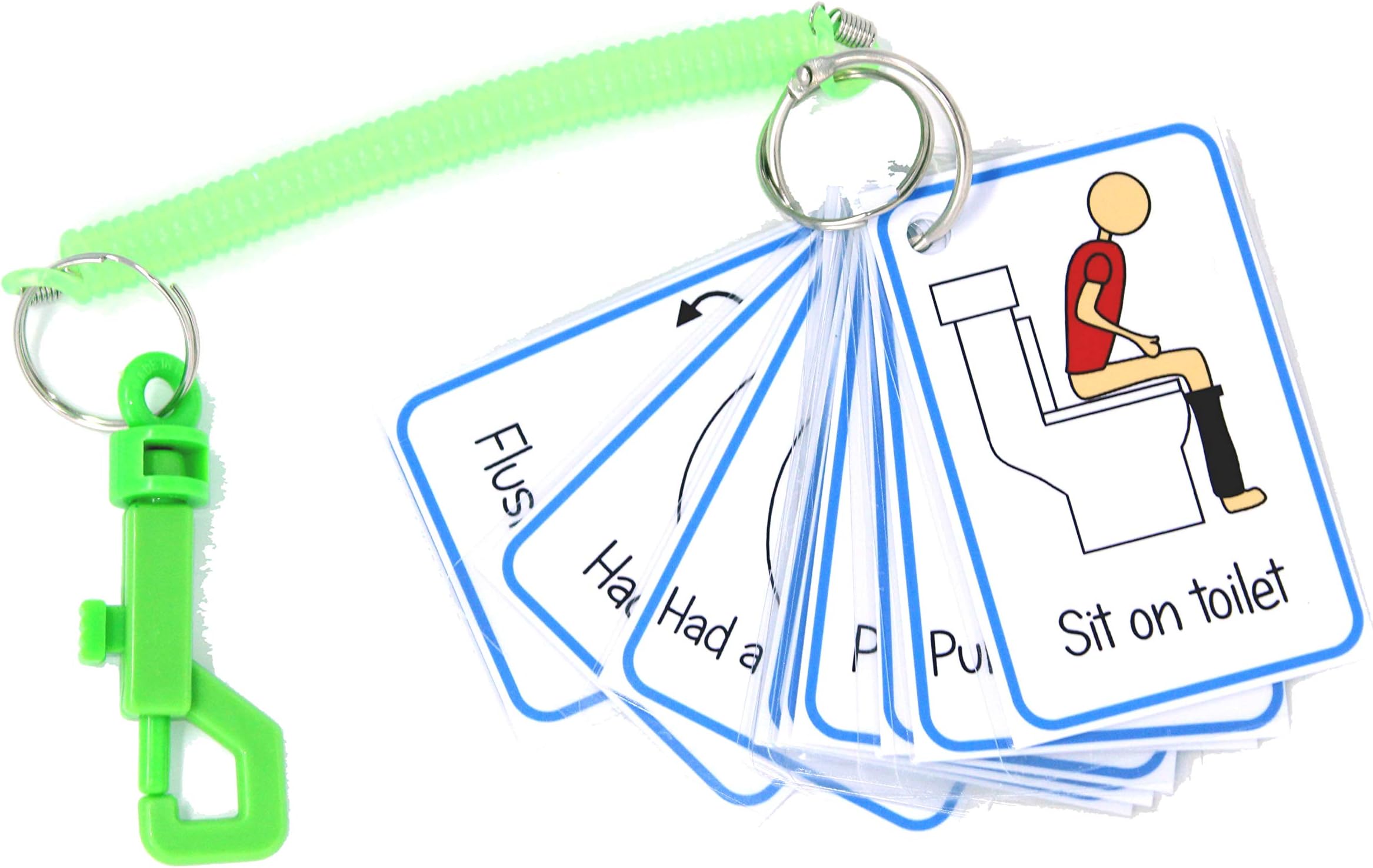Toilet Training Routine Flash Cards & Bungee - Visual Aid reminder for using the toilet Special Needs/Autism/Potty Practice