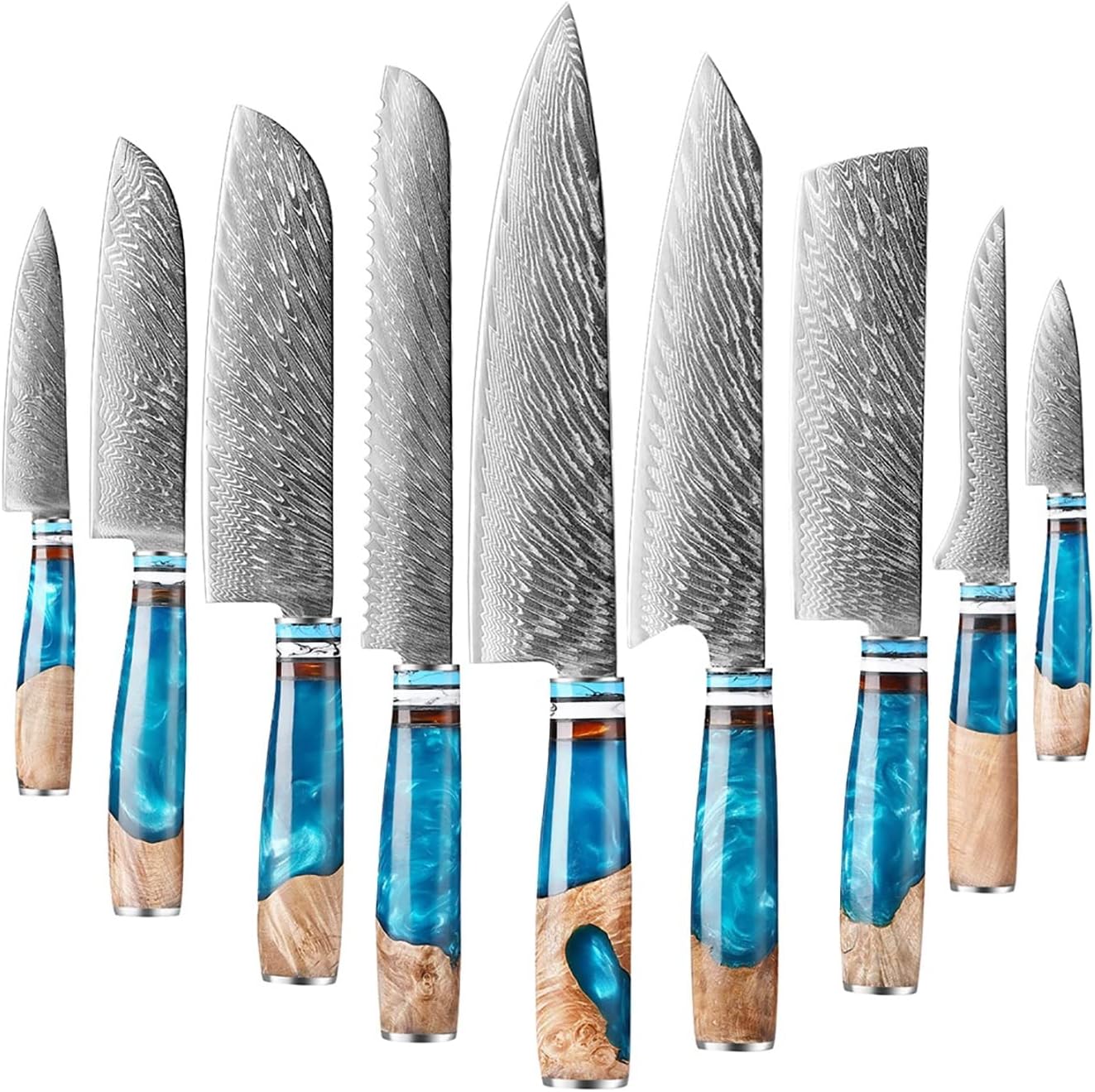 Set Cuchillos Cocina 9 Piezas Acero Aleación
