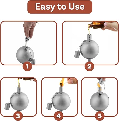 Miniatura 3 de Antorcha de mesa Antorcha de acero inoxidable recargable de 10 pulgadas de alto para exteriores Antorchas de mesa para patio exterior o terraza