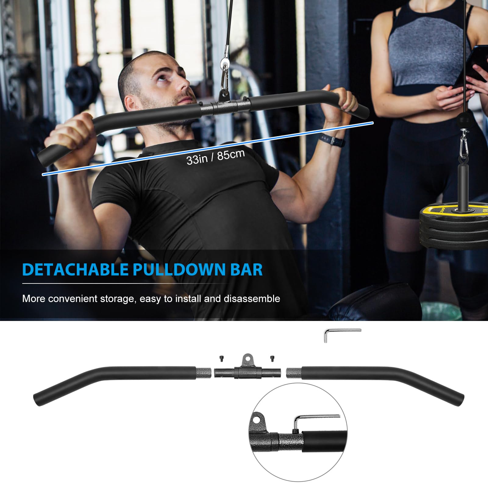 Poulie Musculation Cable, Tirage Maison Triceps Haute et Basse, Entraînement des Bras LAT Pulldown Machine, Équipement pour Biceps Curl
