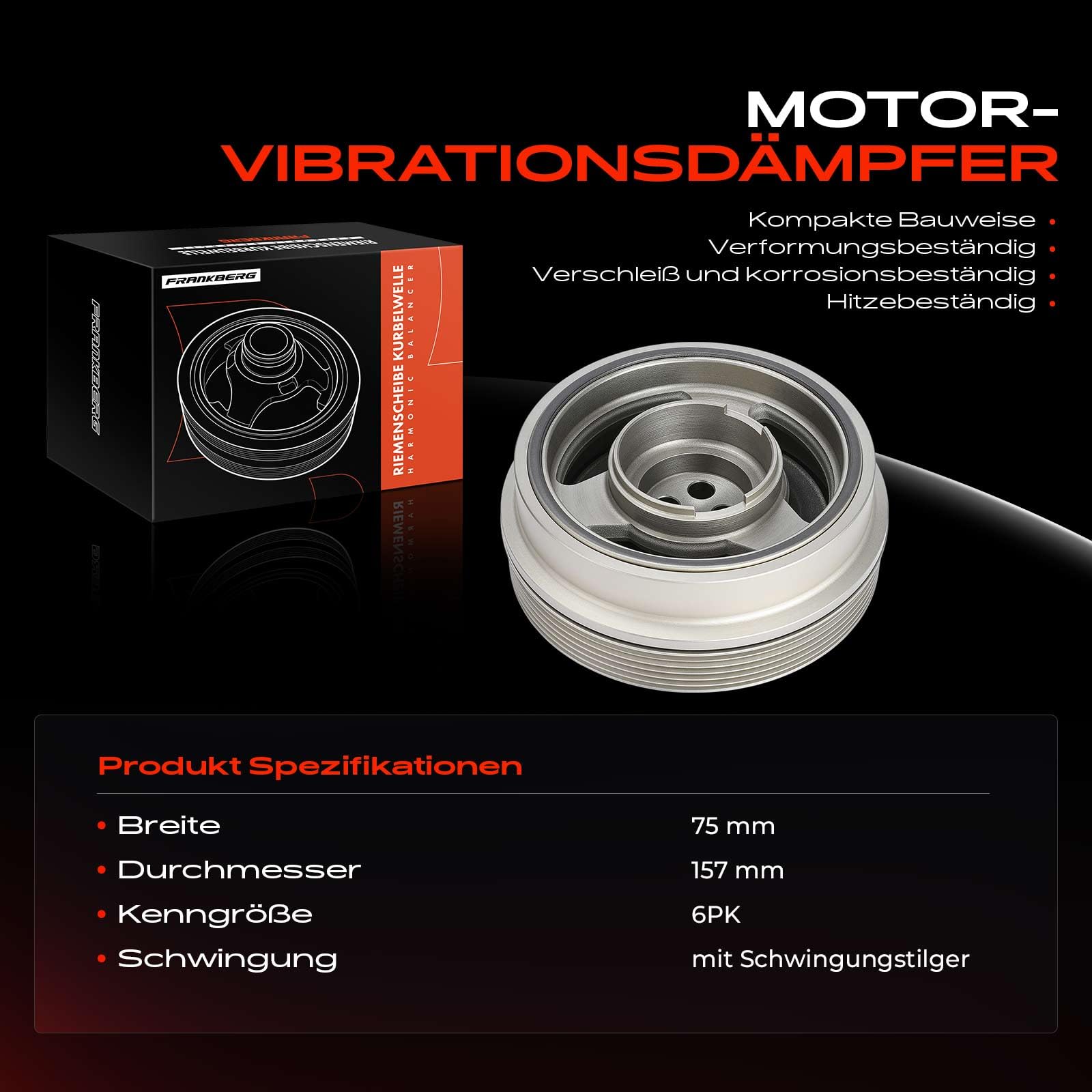 Frankberg Puleggia albero motore 11238669098 | Compatibile con: X2 U10, M.i.n.i Cabrio F57, M.i.n.i Countryman U25, 2 Active Tourer F45, M.i.n.i Countryman F60