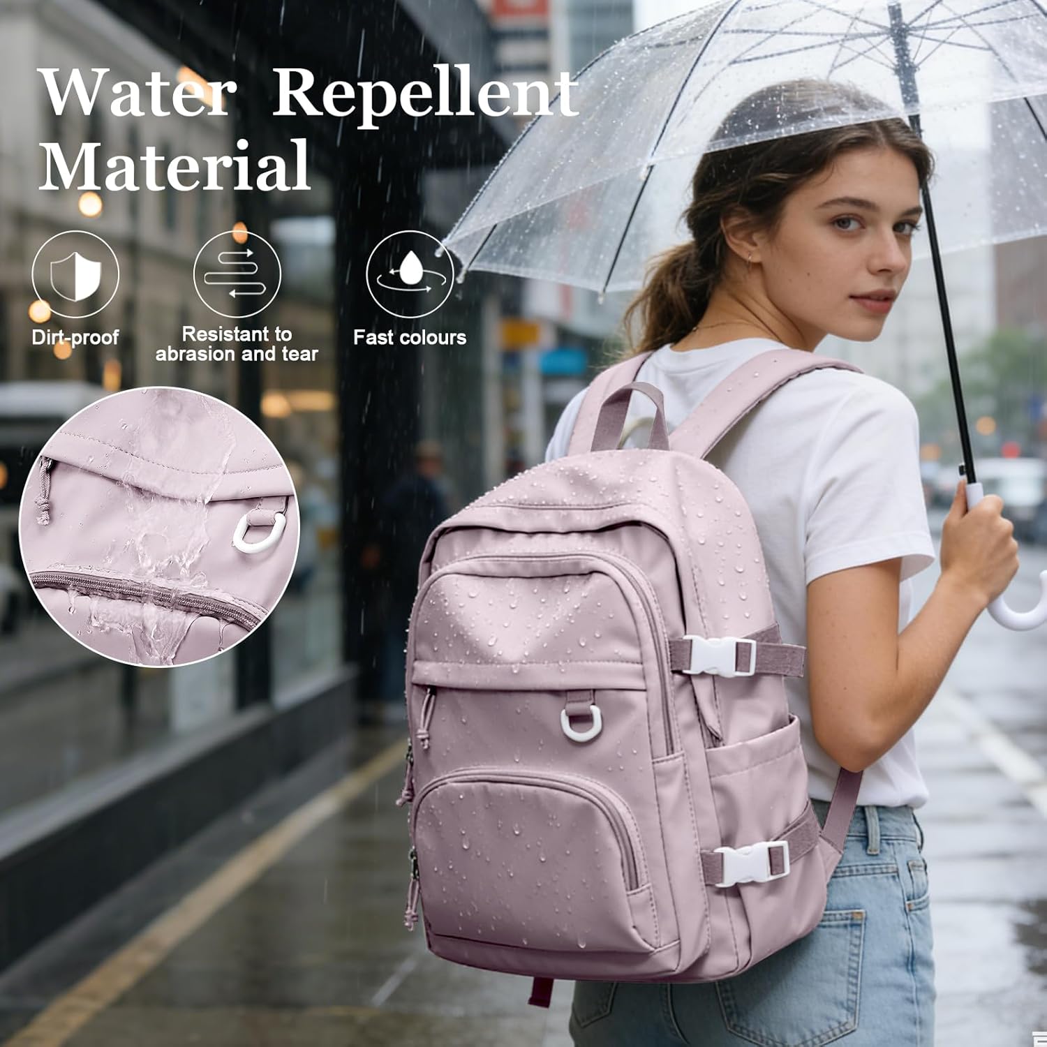 Lightweight College Backpack for Women Men Cute School Bag for Teens Girls Boys High School Backpack for Students Waterproof Casual Daypack Backpack(Purple) - Image 4