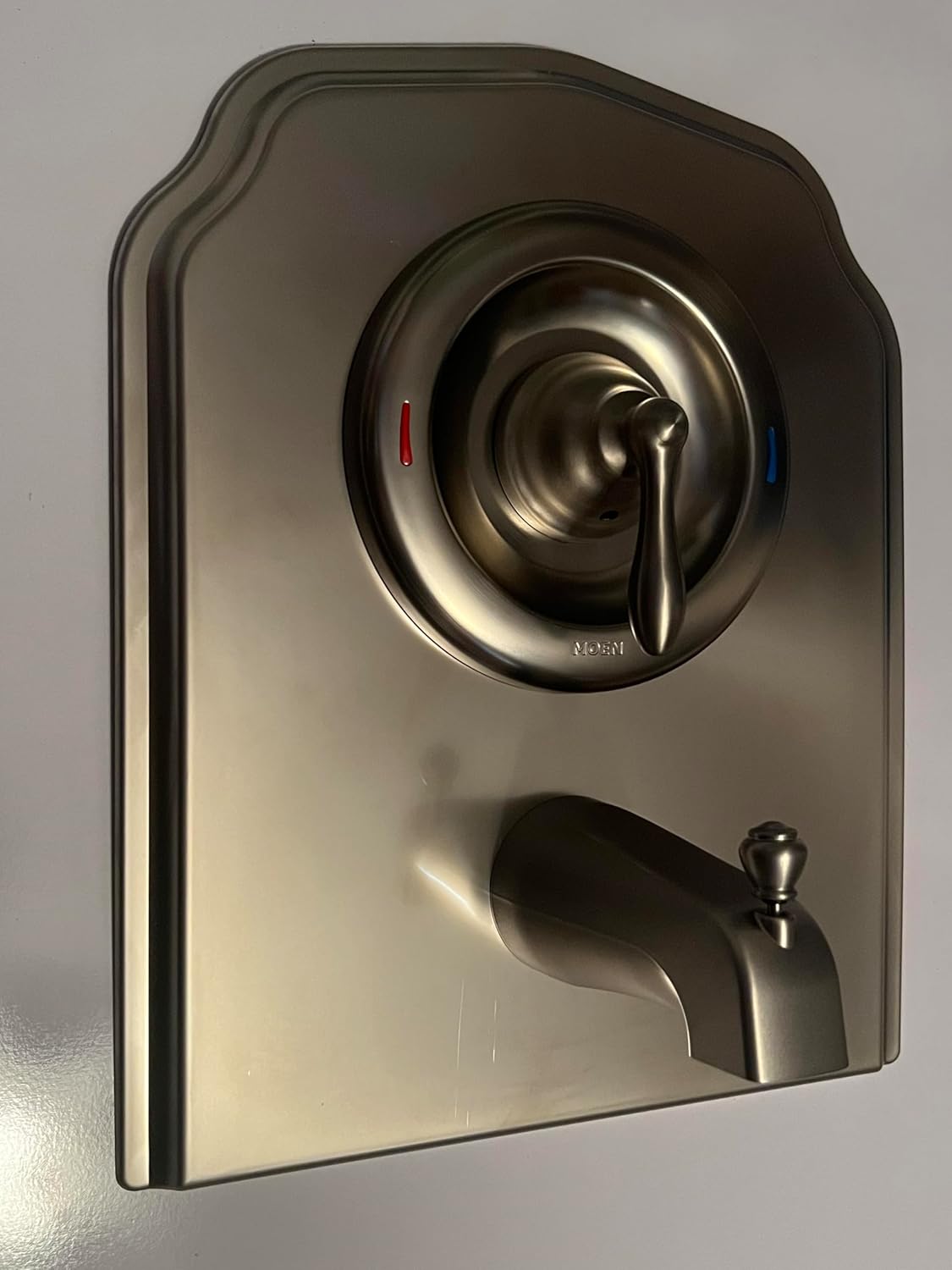 The Tub and Shower Valve UPDATE PLATE, Compatible With Most Single Handle Tub & Shower Valves, Allows for Plenty of Space to work, Looks Great/Problem Solved (Brushed Nickel)