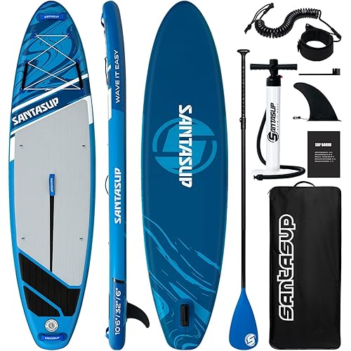 Blow Up Paddle Board Blue Inflatable Paddle Board for Adults, 10ft Sup Board with Accessories, Non-Slip Deck, Travel Backpack Wide Stance