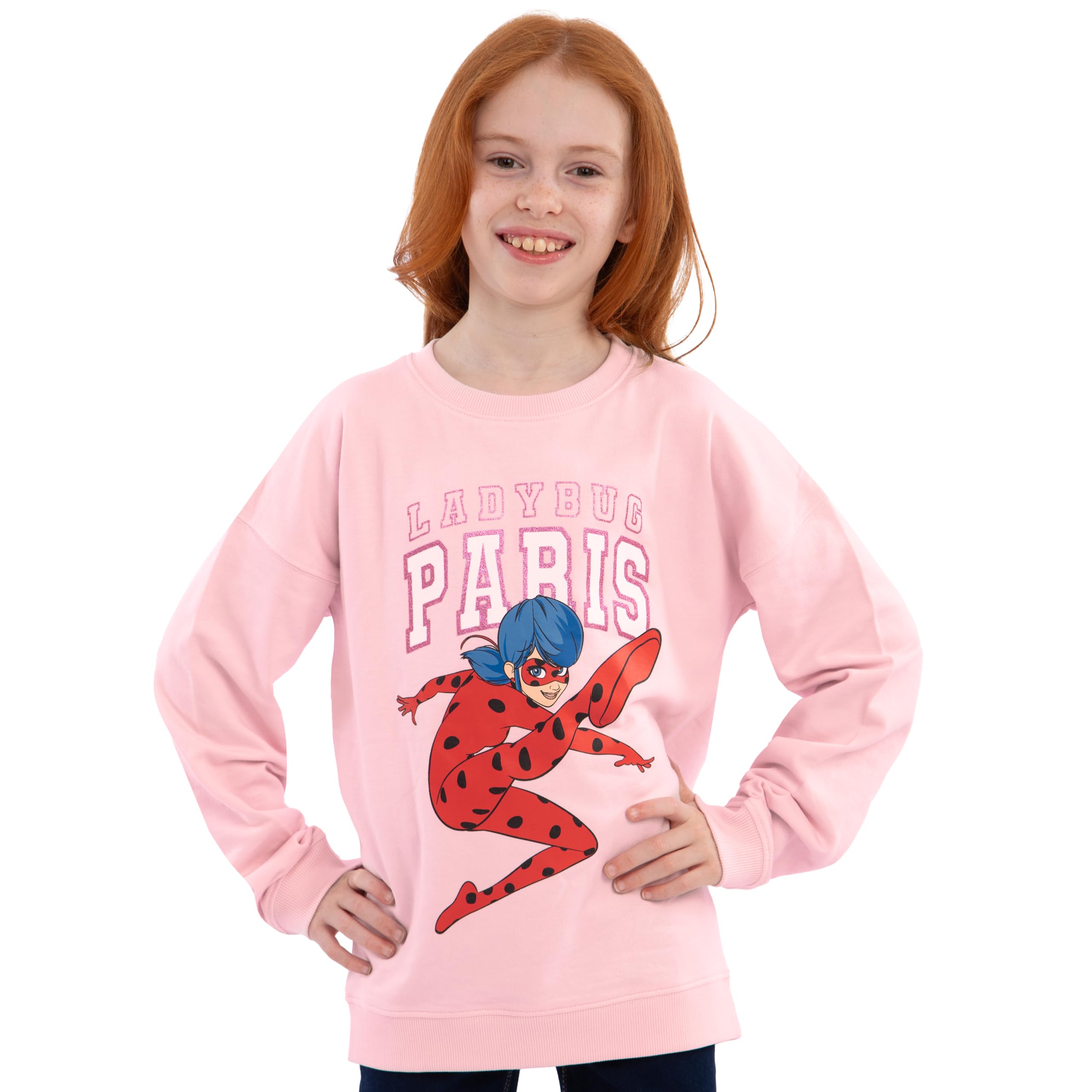 Miraculous Sudadera para Niñas, Jersey Ladybug Niña, Sudadera Infantil De Manga Larga