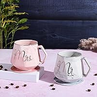 Mr & Mrs Mug 3562 1 Ceramic 330ml Set of 2 with Free Coasters