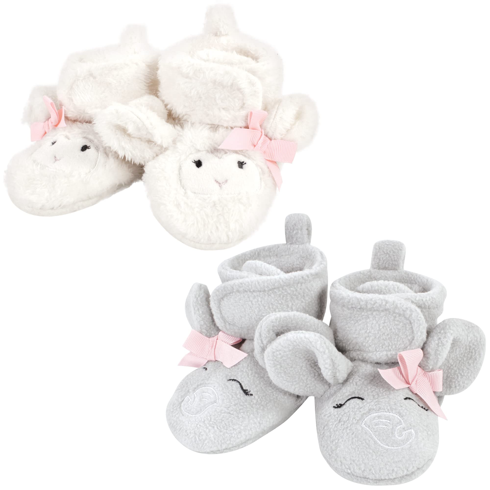 Hudson BabyUnisex Baby Animal Fleece Booties 2-Pack