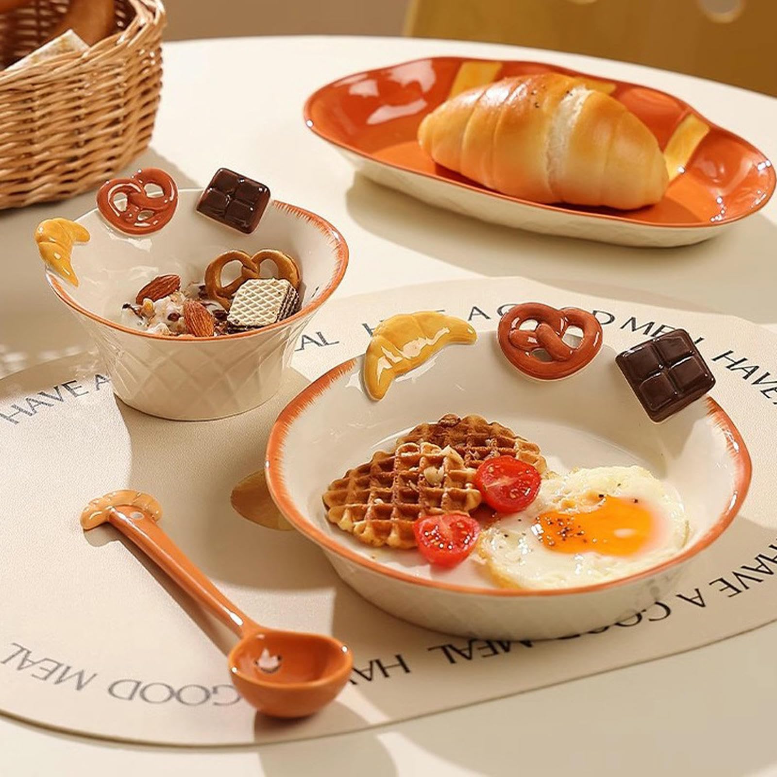 Vaisselle en céramique émaillée pour pain ou eau salée - Assiette de 20,3 cm