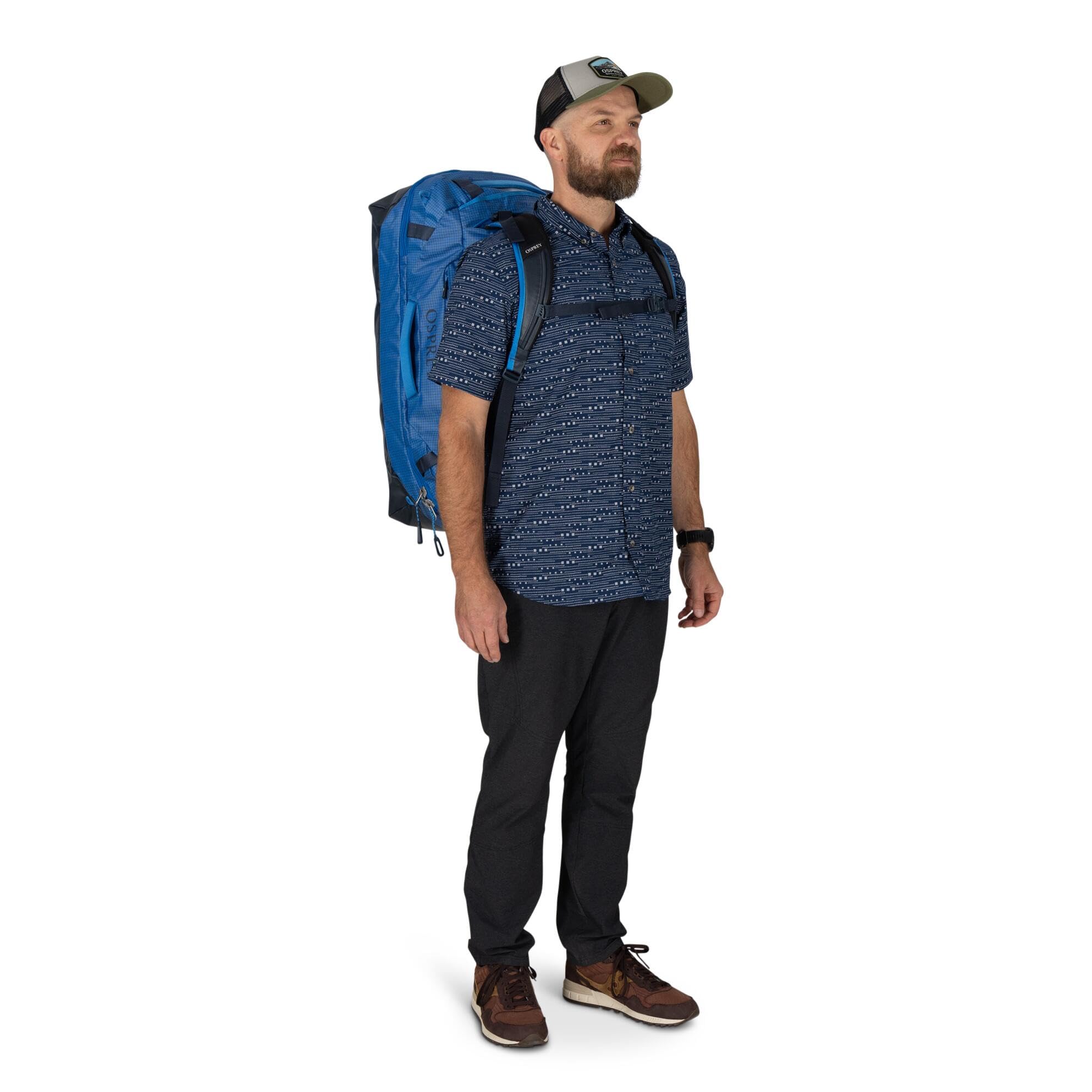 Osprey Transporter Squffel - Borsa da viaggio quadrata resistente, con apertura da 70 l, foglia di pino